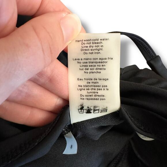 Bleu Rod Beattie Black One‎ Piece Swimsuit Women’s Size 8 Ruched Lace Up Bust - Picture 6 of 10